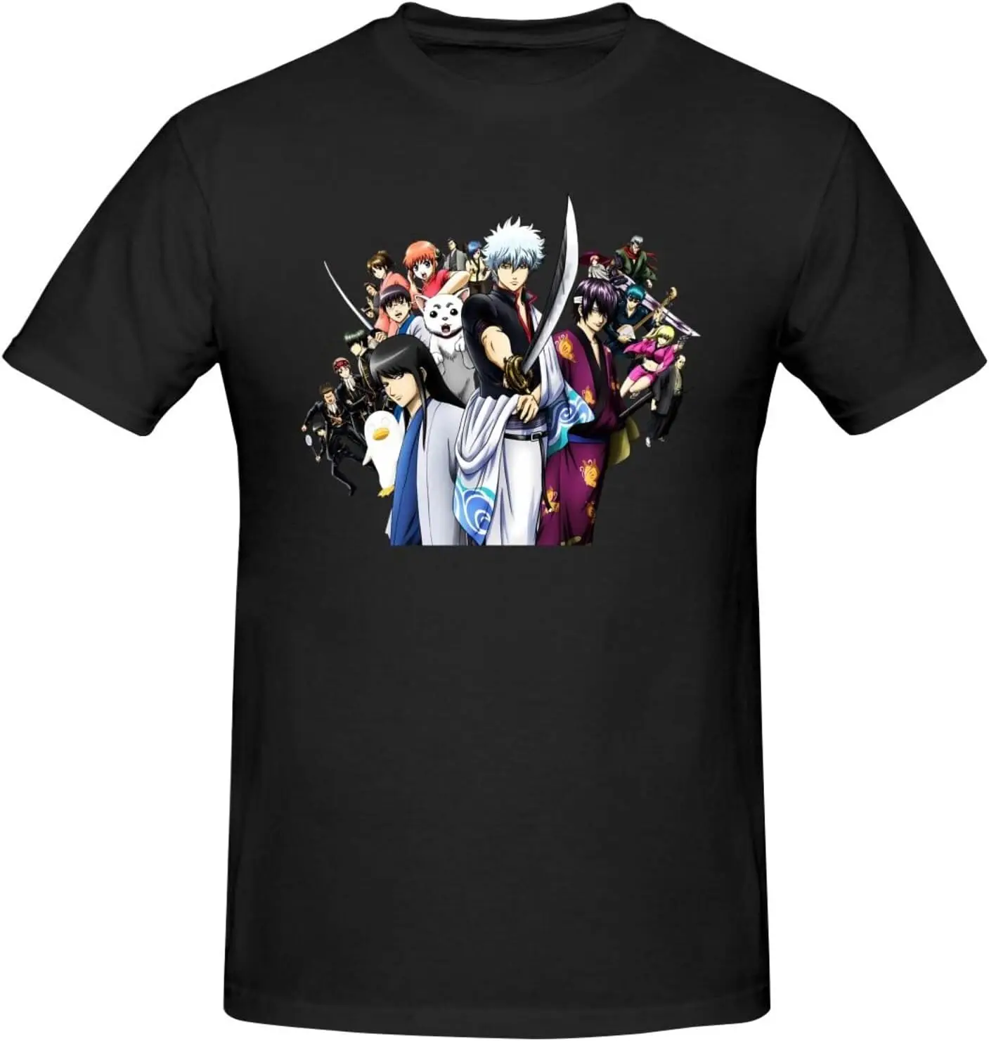 

Gintamas Shirt Men's Personalised Short Sleeve T Shirt Fashion Graphic Tees Cool Casual Tops Black