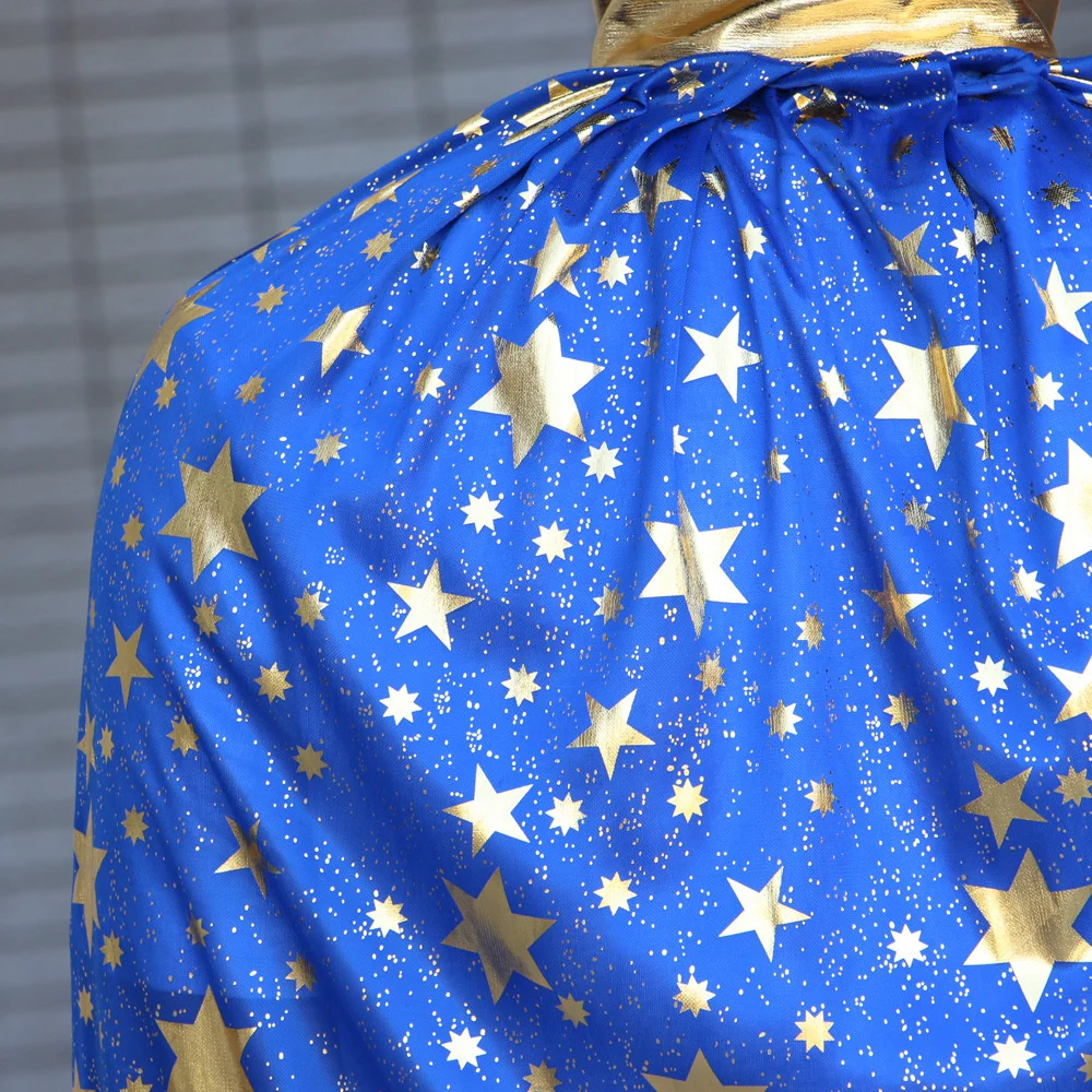 Halloween-Umhang mit Hut, Sternmuster, Kürbisumhang, Cosplay-Kostüme, Halloween-Kostüm für Kinder, Jungen und Mädchen, Partyzubehör