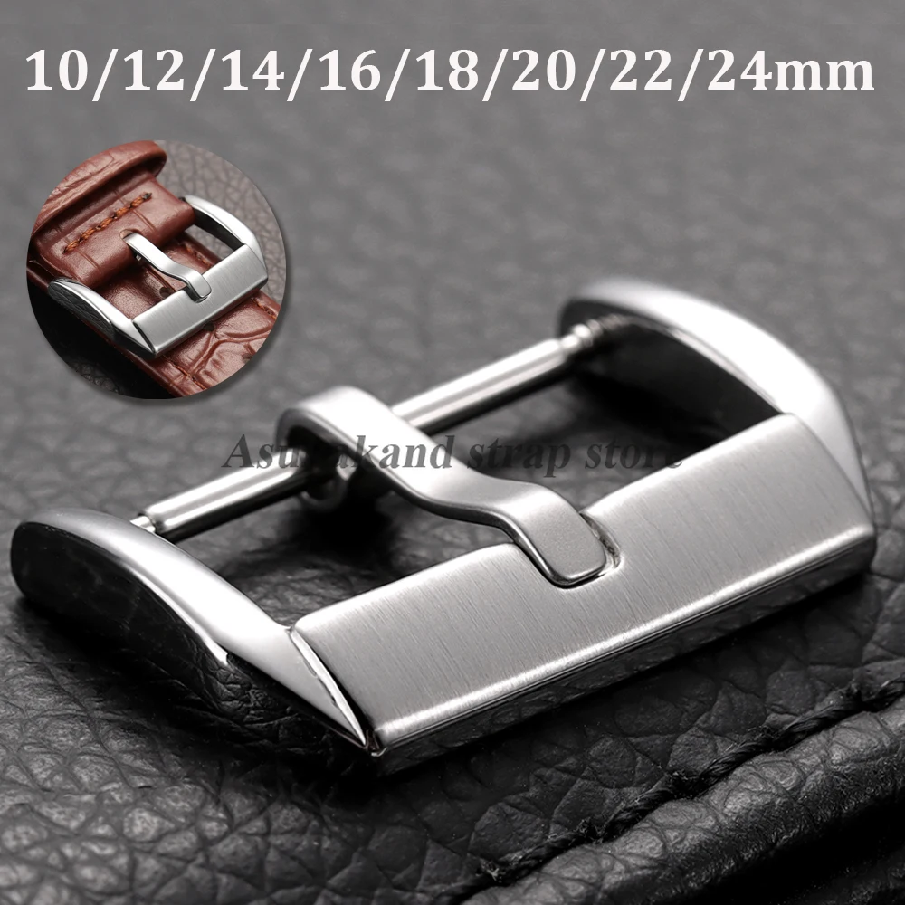 الفولاذ المقاوم للصدأ ساعة زر 10 مللي متر 12 مللي متر 14 مللي متر 16 مللي متر 18 مللي متر 20 مللي متر 22 مللي متر 24 مللي متر ل الجلود المطاط حزام الساعات مشبك مشبك معدني اكسسوارات #1