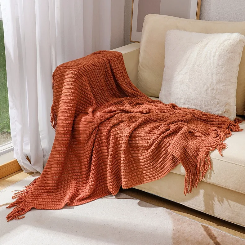 

New Bed End Blankets Sofa Cover Blanket Office Nap Air Conditioning Blankets Bean Knitted Blanket Lunch Break Blankets