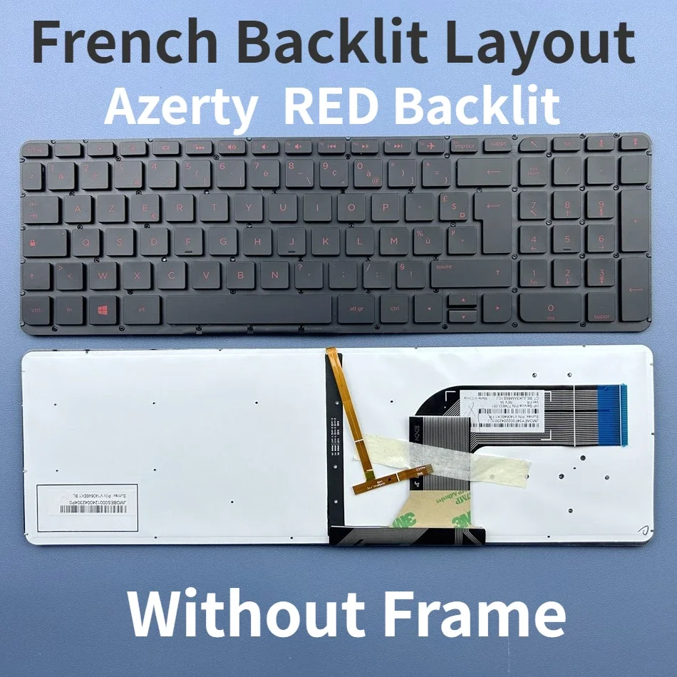 French Azerty Backlit Laptop Keyboard For HP 15-P 15-K 15-V 15T-K100 200 15Z-P000 17T-F 17-K 17Z-F 17-F Series Fr Layout