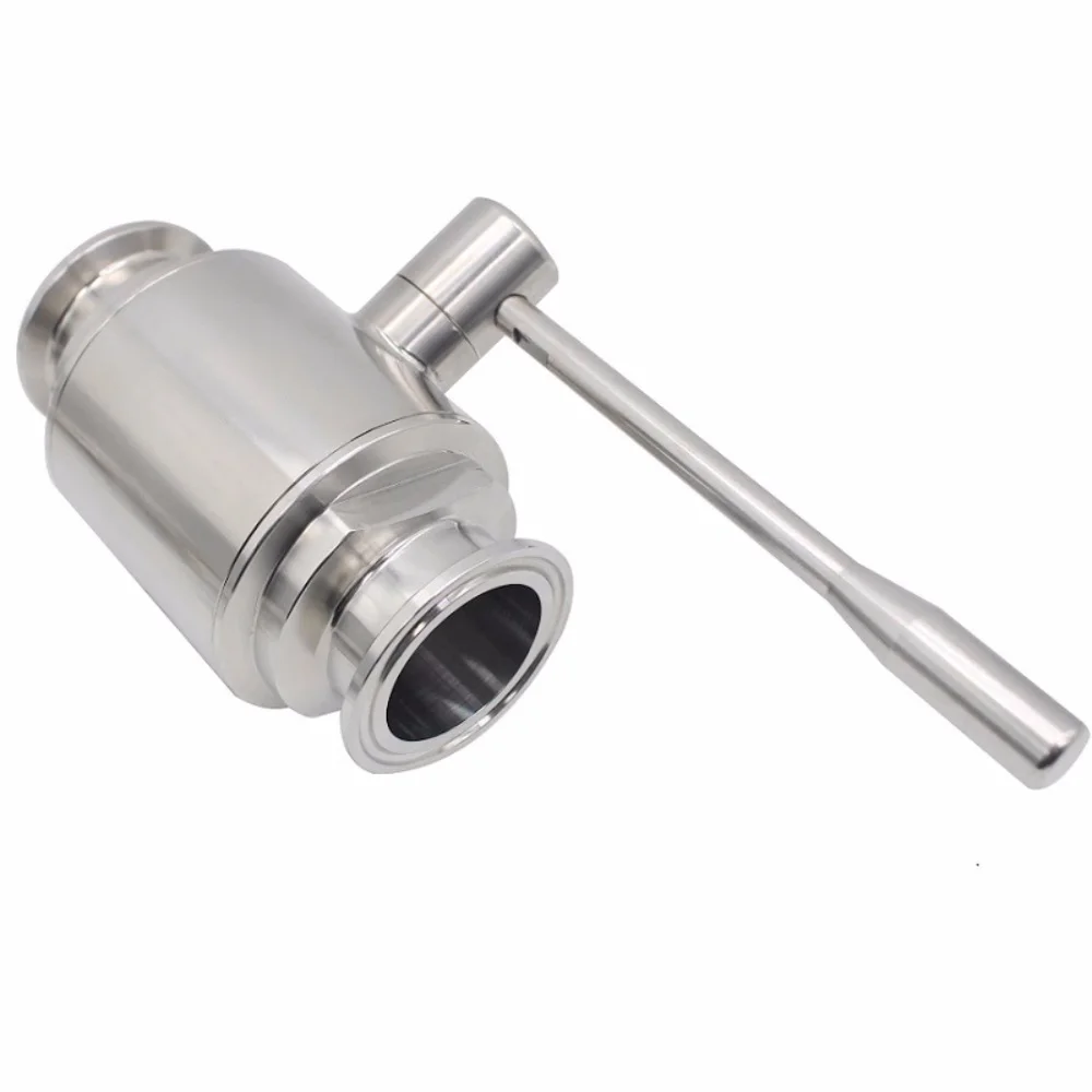 Clamp Φ19toΦ51mm OD50.5/64mm SS304 Sanitary Quick-install Ball Valve, Quick-open Clamp Food-grade Straight-through Quick Valve