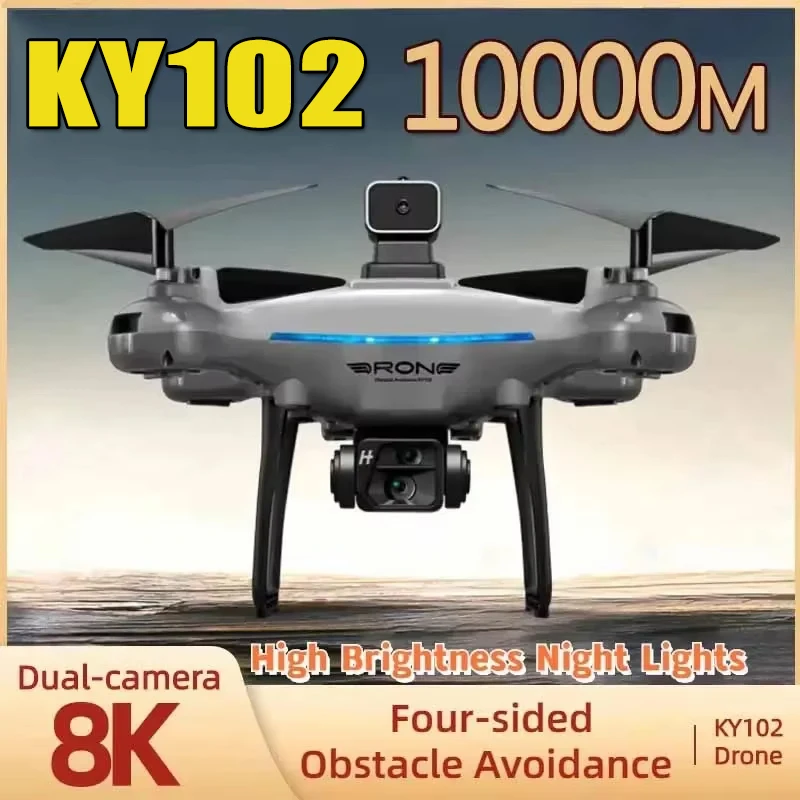 

KY102 Дрон 8K Профессиональная аэрофотосъемка с двойной камерой 360° Предотвращение препятствий Оптический поток Четырехосный радиоуправляемый самолет