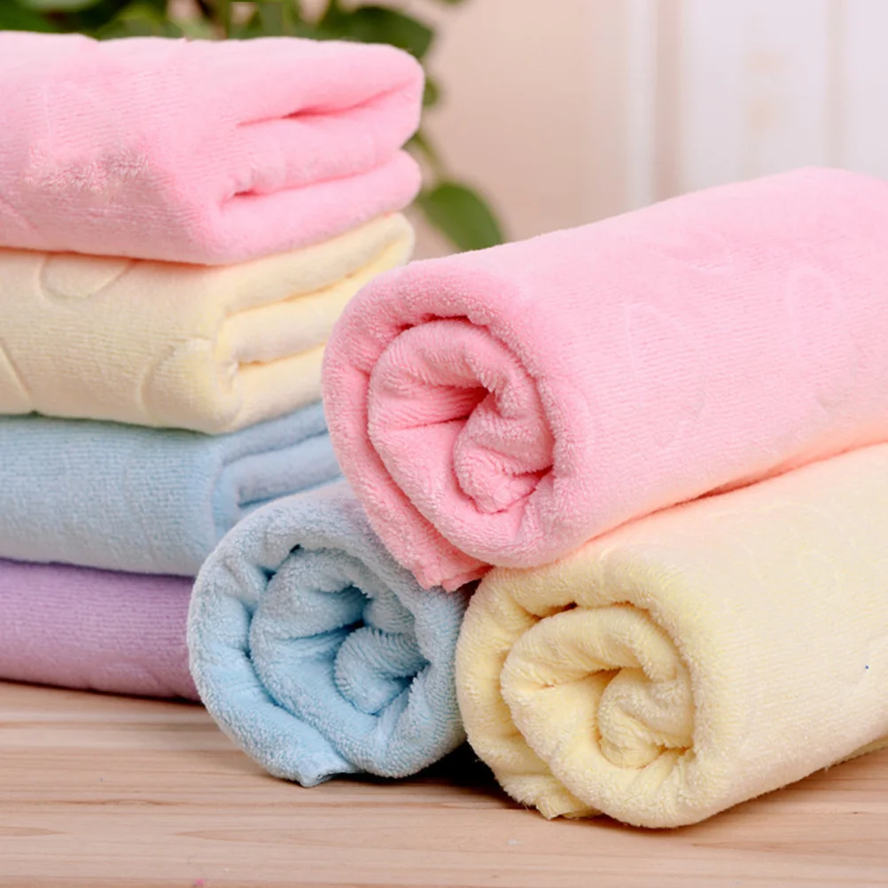 4pcs Microfiber Hand Towel Quick-Dry Embossed Face Towel Light Weight 400 Grams(Light Blue, Light Yellow, Light Pink and Light P