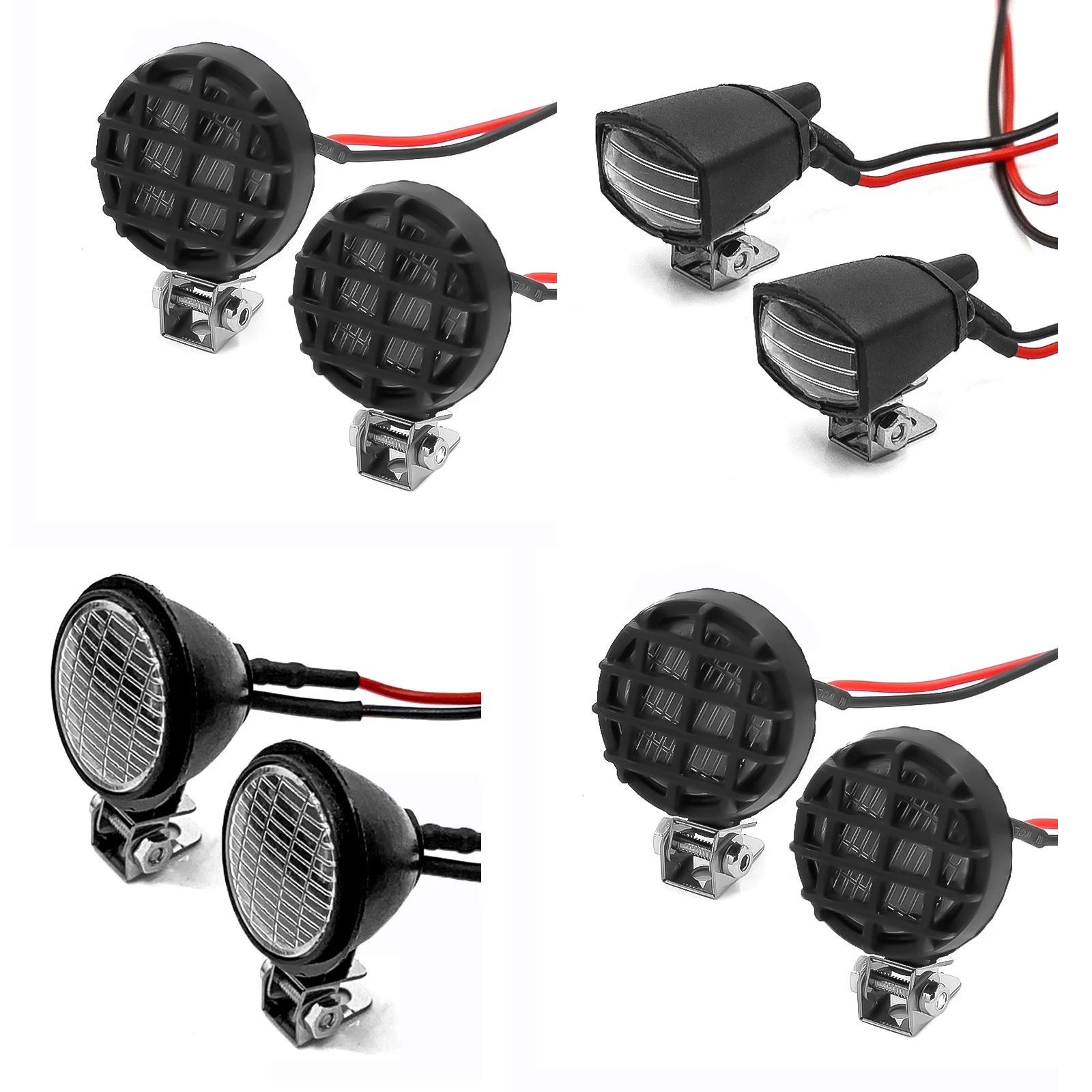 2 stuks Ronde Koplamp Spotlight voor 1: 10 RC Trx4 TRX6 SCX10 90046 RC Auto