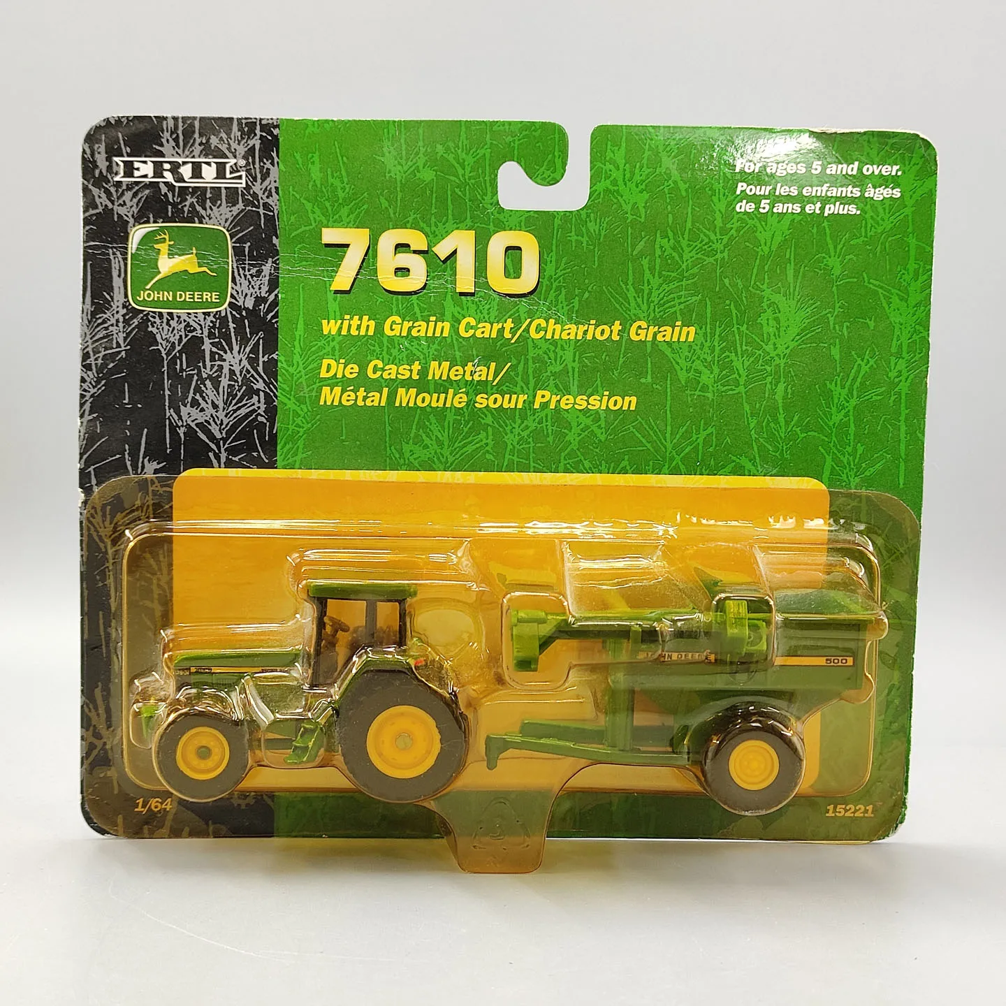 Modelo de coche de aleación Diecast ERTL escala 1:64 7610 con remolque de grano