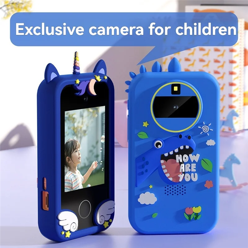 Il giocattolo per smartphone per bambini può essere fotografato/video MP3 con torcia sveglia video calendario calcolatrice registrazione doppia fotocamera