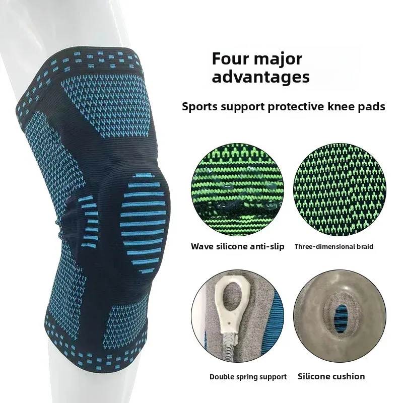 

Летние дышащие силиконовые противоскользящие наколенники для баскетбола, футбола, волейбола, горного велосипеда, спортивного защитного оборудования
