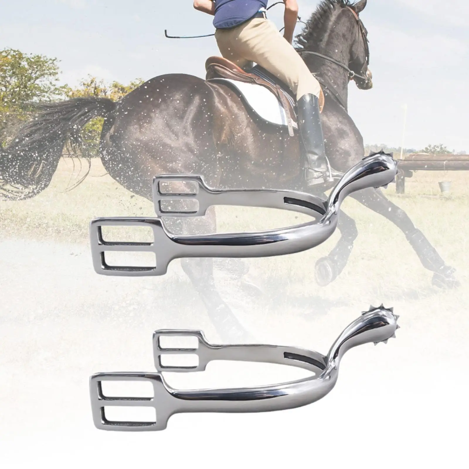 2 ชิ้น Horse Spurs ขี่ม้า Gear Stable เชื่อถือได้ใช้งานง่าย Western Spurs