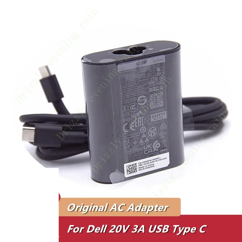 Original for Dell XPS 13 9320 laptop AC power adapter 20V 3A 60W la60nm200 da60nm200 ha60nm200 la60nm210 charger USB-C Type C