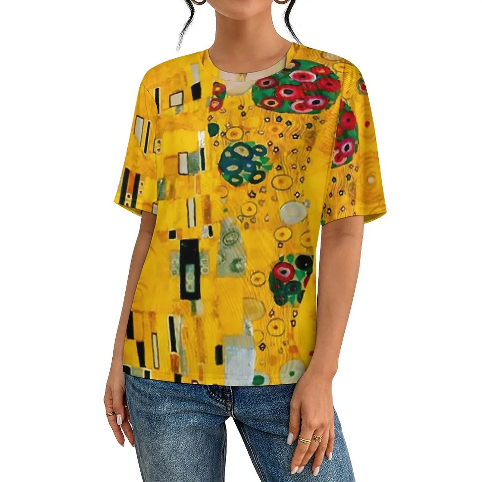 Man Gustav Klimt T Shirt Golden Tears Print Trending T-Shirts Short Sleeve Custom Tops Cheap Summer Casual Plus Size Top Tees