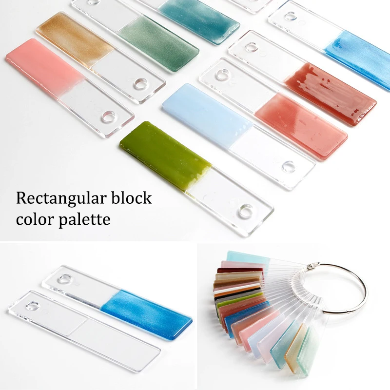 UV Gel Nail Tips Color Card Nail Plate Template Plate Gel Polish Practice Making Manicure Rectangle Fake Nail Art Display Swatch