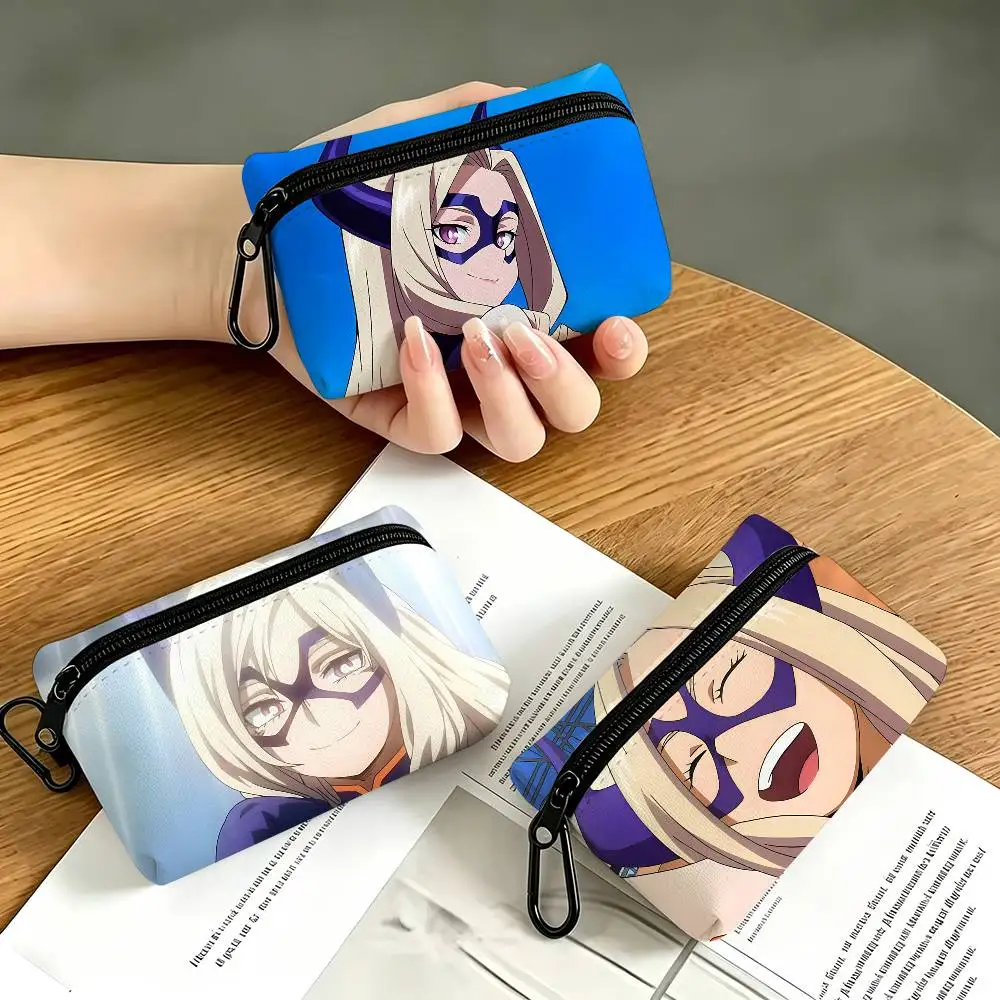 1pc Mt.Lady Anime Characters Coin Purse With Carabiner Hook Portable Key Card Wallet Small Zipper Storage Pouch