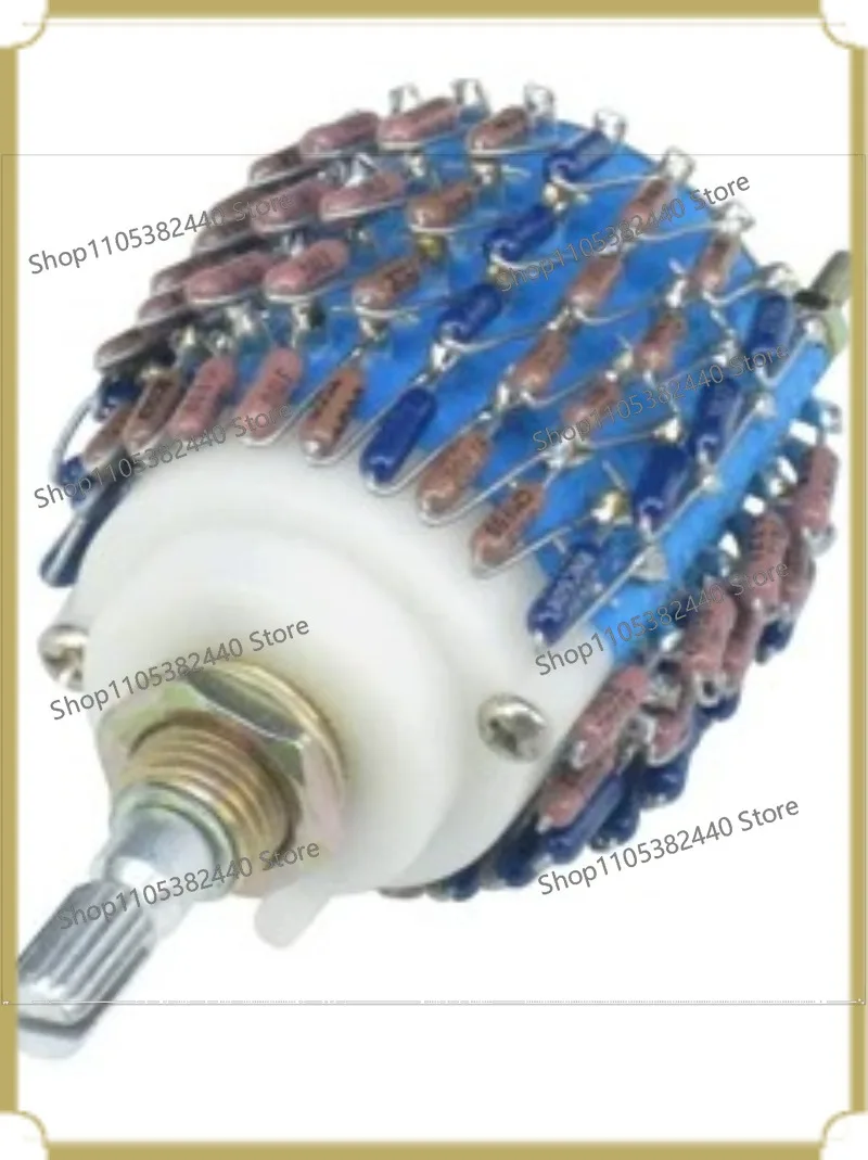 4x24 Step 10K 4-Gang Volume Potentiometer, 4-Channel Balanced Attenuator with USA Dale Resistors, Silver Contacts Switch
