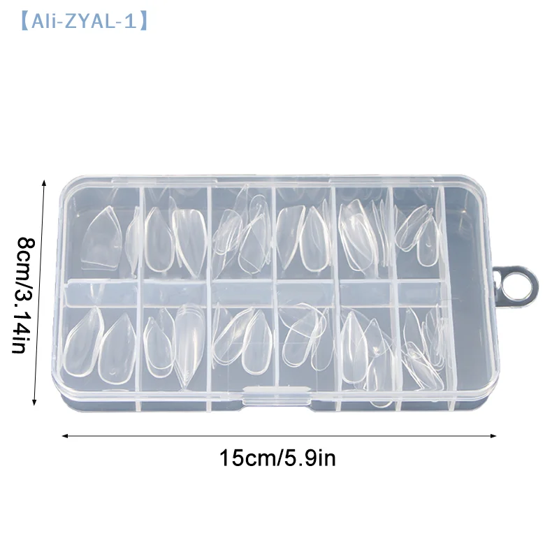 【ZYAL-1】120 szt. Tipsy do paznokci z pełną powłoką, wstępnie zaokrąglone, dociskane, sztuczne paznokcie do przedłużania, bez śladów, dla małych łóżek paznokci, 12 rozmiarów w pudełku