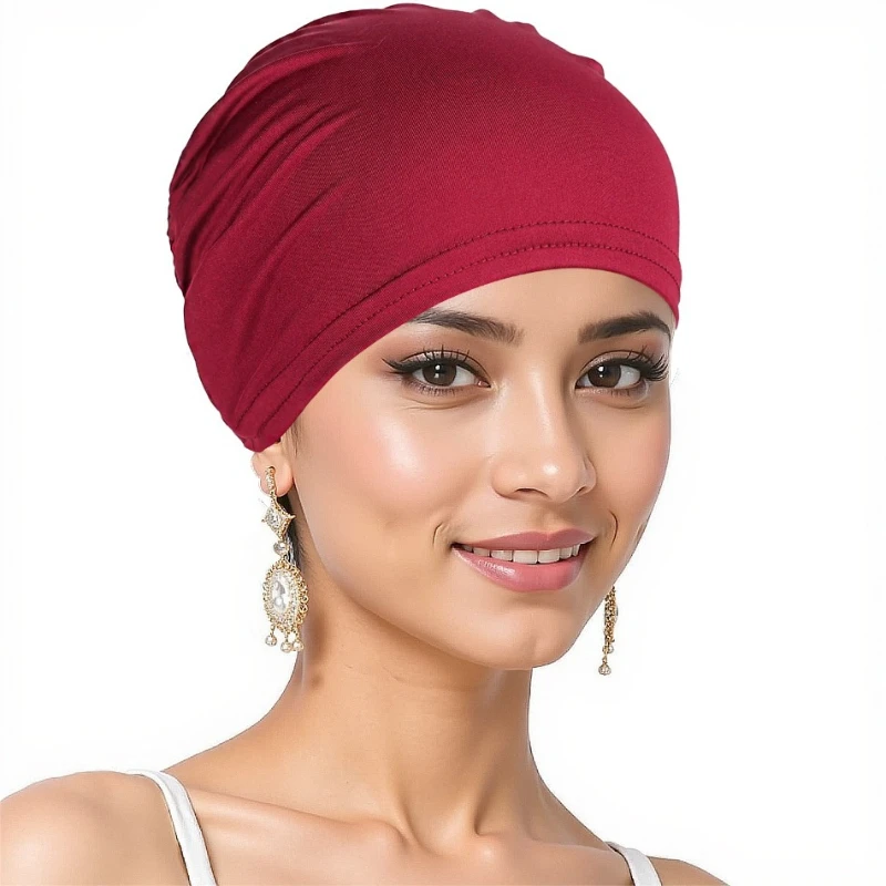 Fashion New Muslim Headscarf Hat for Women's Base Hat Underscarf Hijab Bonnet Soft Stretch HIjabs Tube Cap Turbante Mujer Hat 3
