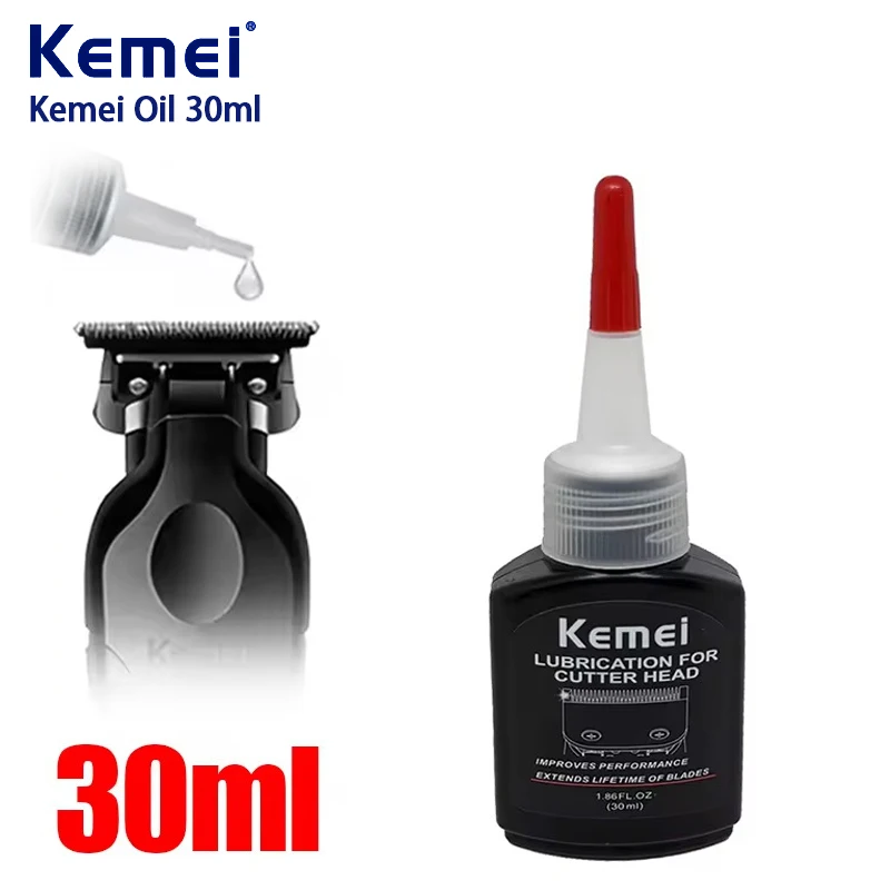 Kemei 30ml lâmina de máquina de cortar cabelo óleo lubrificante para aparadores lâmina corrosão para prevenção de ferrugem se encaixa wahl andis babyliss vgr