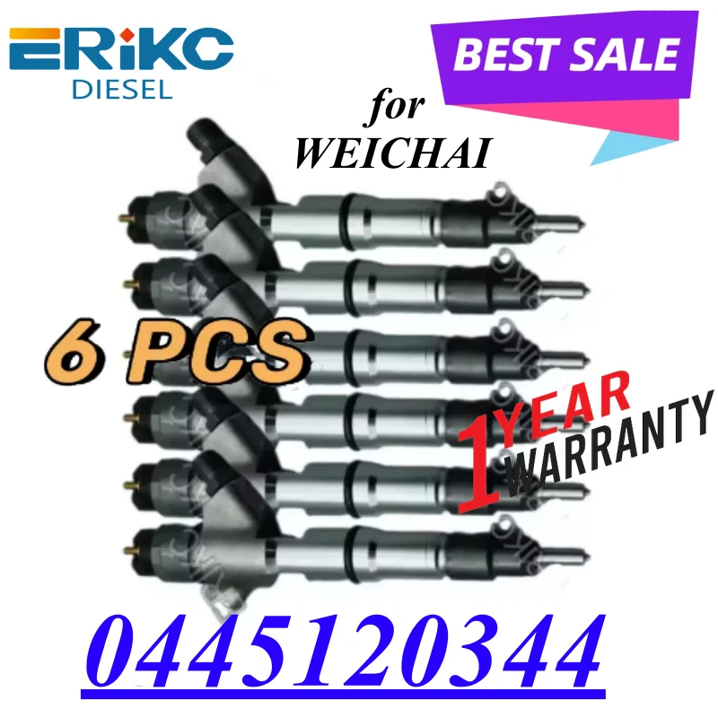 

6 шт. новая топливная форсунка Common Rail 0445 120 344 0445120344 Топливная форсунка 0 445 120 344 для CRIN2 WEICHAI 61264008002
