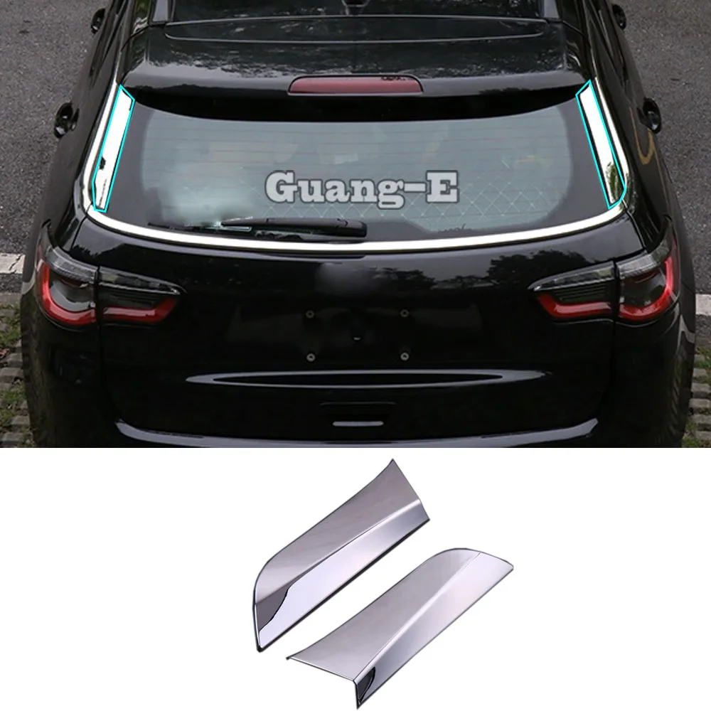 

Для Jeep Compass 2017 2018 2019 2020 2021 Автомобильный ABS хромированная накладка на заднее окно с блестками, стеклянный спойлер, боковой треугольный молдинг, часть 2 шт.