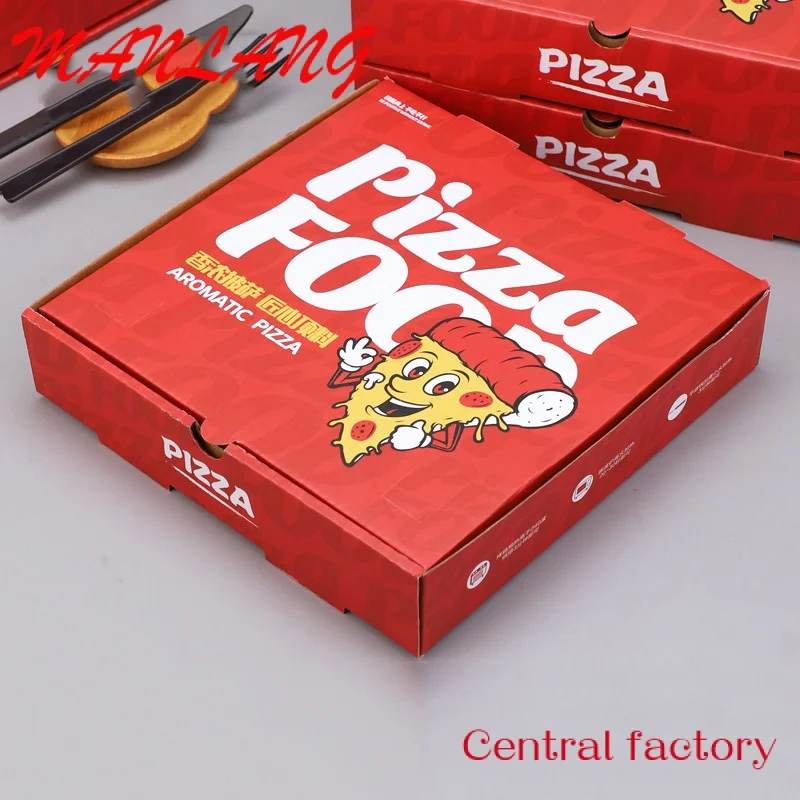 Caja de cartón corrugado con logotipo personalizado ecológico para llevar comida, embalaje grande para Pizza congelada, 12 pulgadas