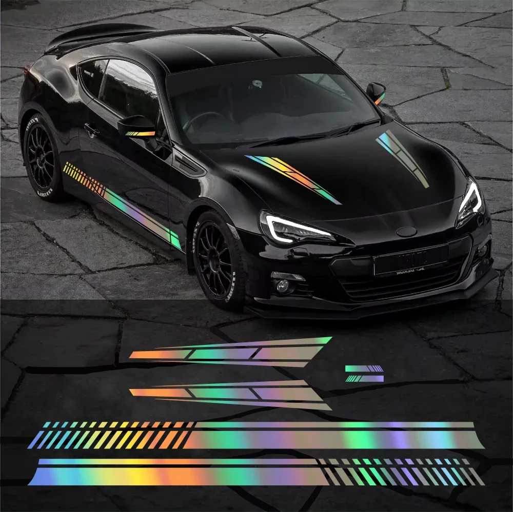 

Car Sticker Bonnet Door Side Stripe Decal Kit Auto Color Vinyl Film Waterproof Creative PVC Stickers Car Exterior Accessories