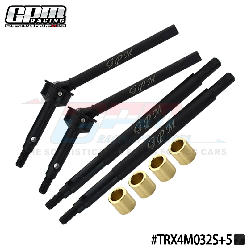 

GPM Medium Carbon Steel Front CVD And (+5mm) Rear Axle Shafts Set For TRX-4M