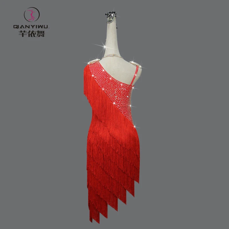 2024 New Red Latin Dance Dress Sexy Women Party Fringe Skirt Cabaret Ball Practice Wear Female Clothing Prom Costume Samba Stage