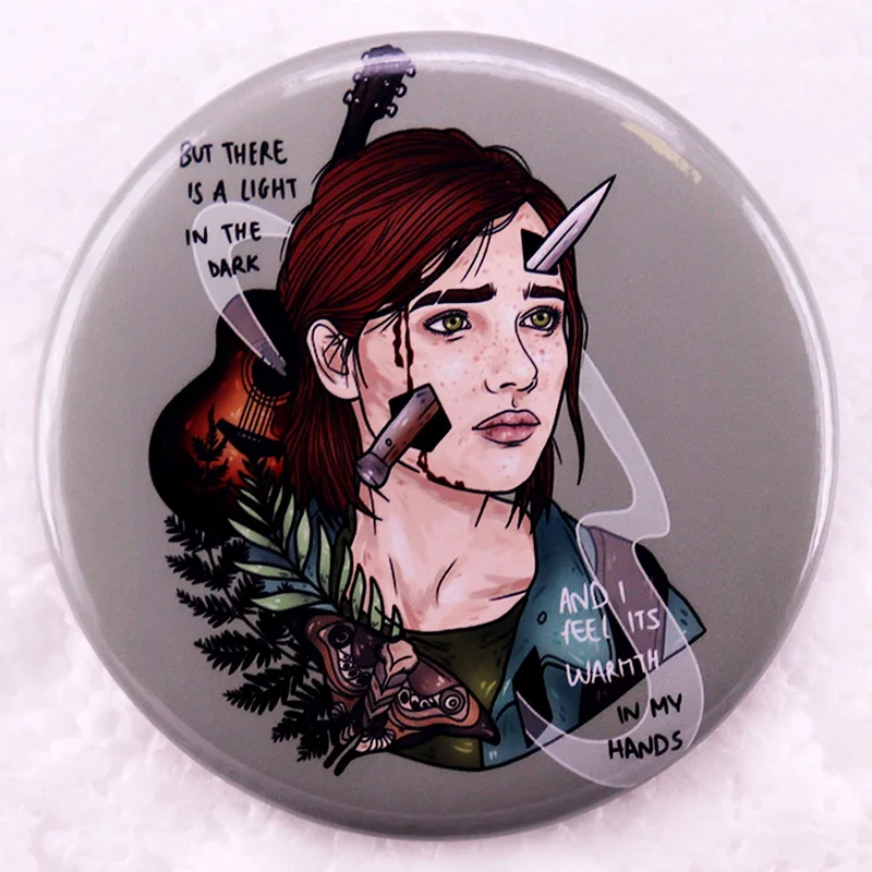 The Last of Us Ellie Pinback Button Pin Doomsday Game Tinplate Badge Jewelry 58MM