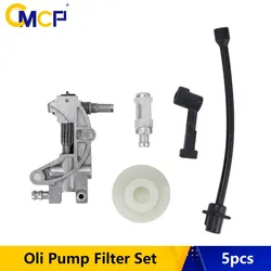 CMCP 5pcs Oil Pump Filter Pipe Hose Line Oil Nozzle Turbine Kit For 4500 5200 5800 45CC 52CC 58CC Gasoline Chainsaw Spare Parts