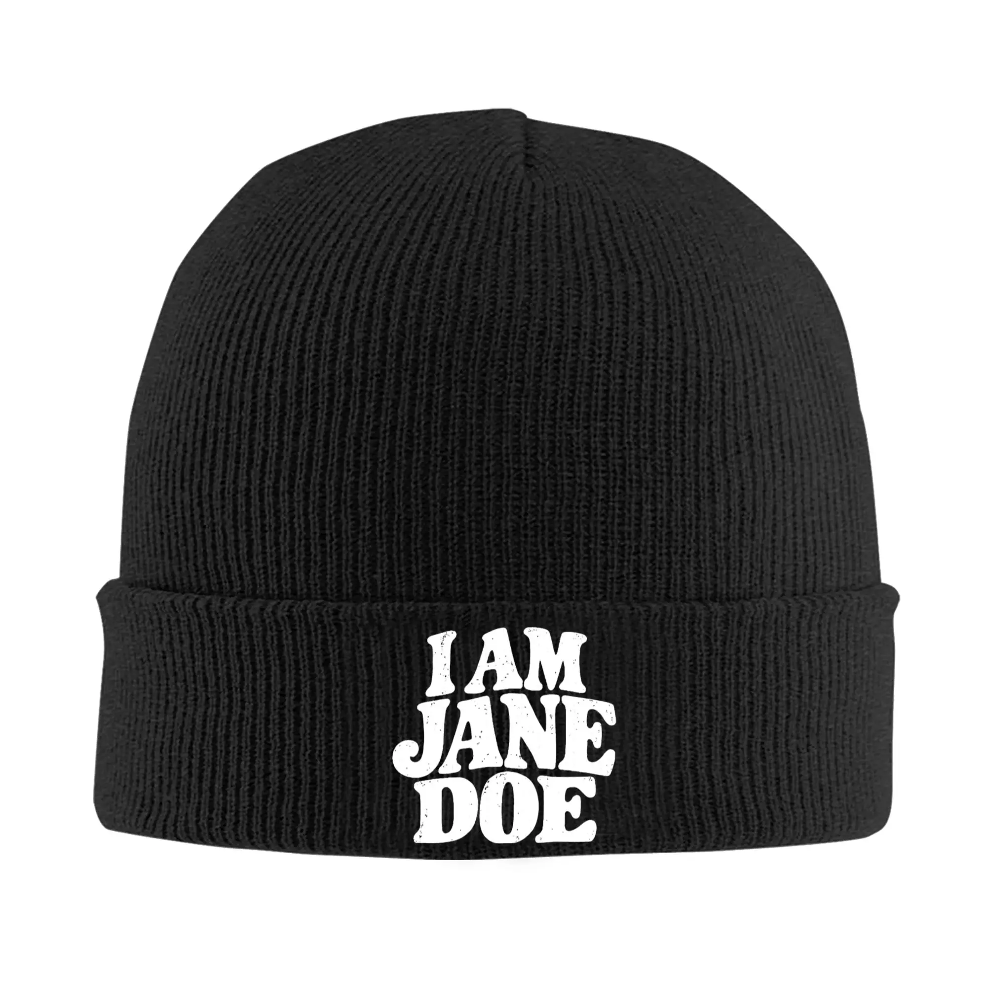 I AM Jane DOE I Stand With Women Survivors Of Assault Hats Autumn Winter Beanie Ski  Caps Unisex Acrylic Knitted Hat