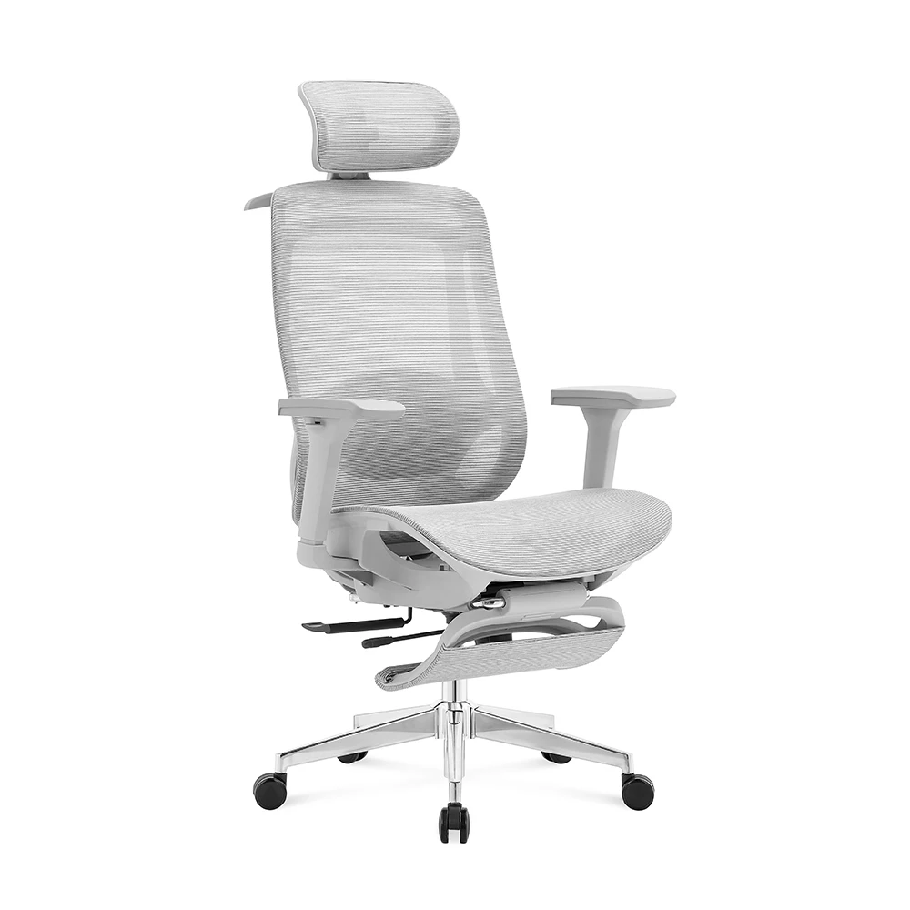 

Modern Comfortable Swivel Ergonomic Executive Sillas De Oficina Desk Recline Full Mesh White Office Chair With Footrest