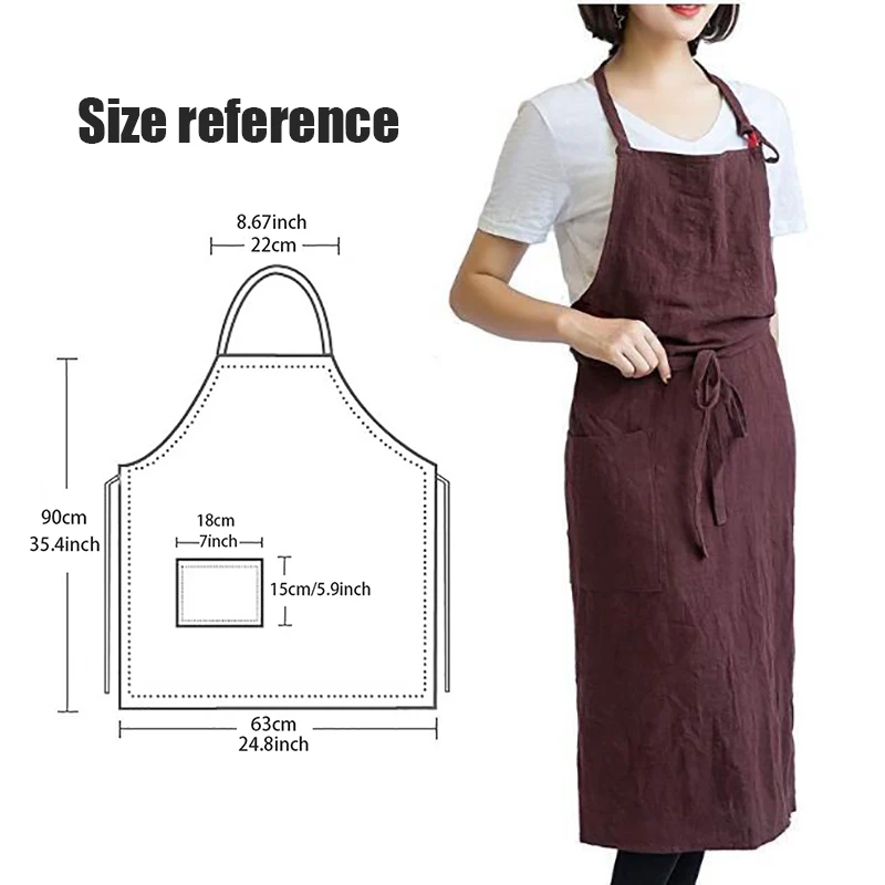 Nordic Ladies Apron Gardening Cotton Bib Household Aprons Flower Shop Kitchen Baking Work Clothes Waterproof Painting Clothing