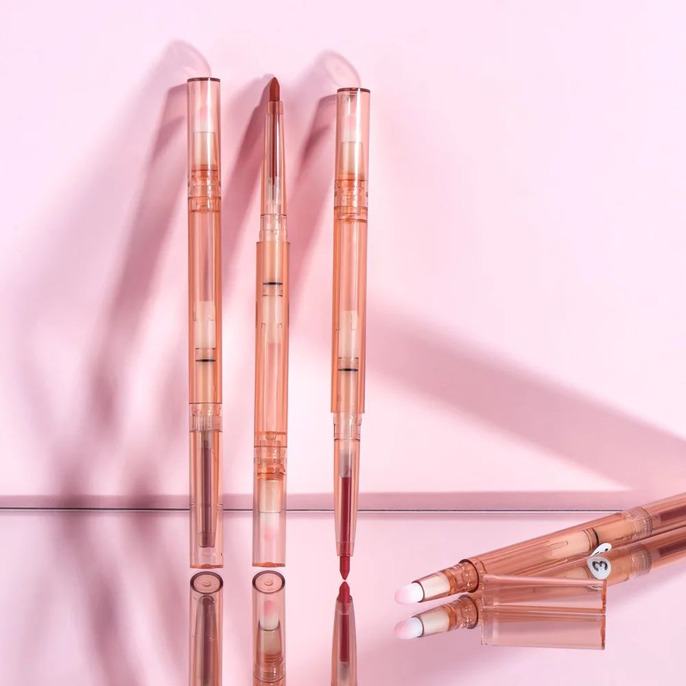 Matita per labbra cremosa Logo personalizzato Retrattile Impermeabile Etichetta privata a lunga durata Trucco opaco Rotazione fluida del matita per labbra