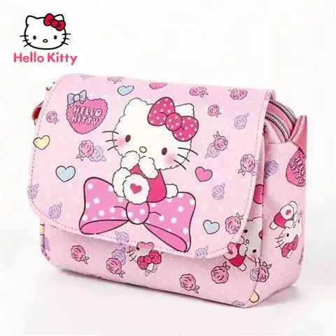 TAKARA TOMY Hello Kitty New Ladies Double Zipper Buckle Waterproof Mobile Phone Bag Shoulder Messenger Small Bag