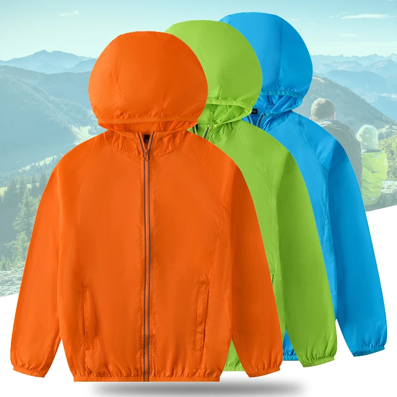 Children Climbing Hiking Jacket Kid Sun Protection Clothing Skin Coat Ultra-Thin Breathable Parent-Child Sunshade Cycling Jersey