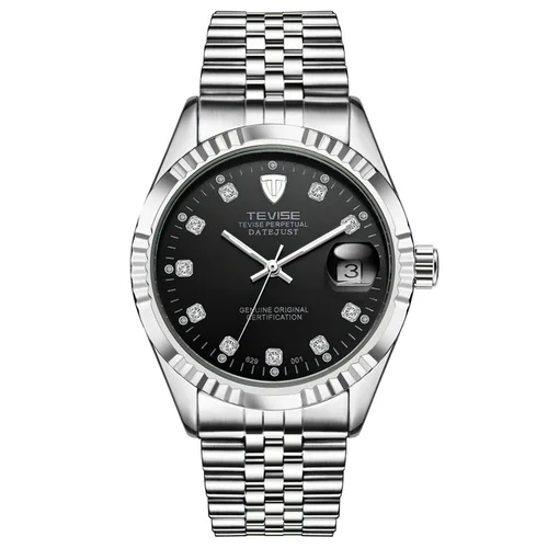 Imagen 2 del producto Reloj TEVISE para hombre, mecánico automático, de acero inoxidable, resistente al agua, informal, de negocios, cronógrafo, indicador de fecha