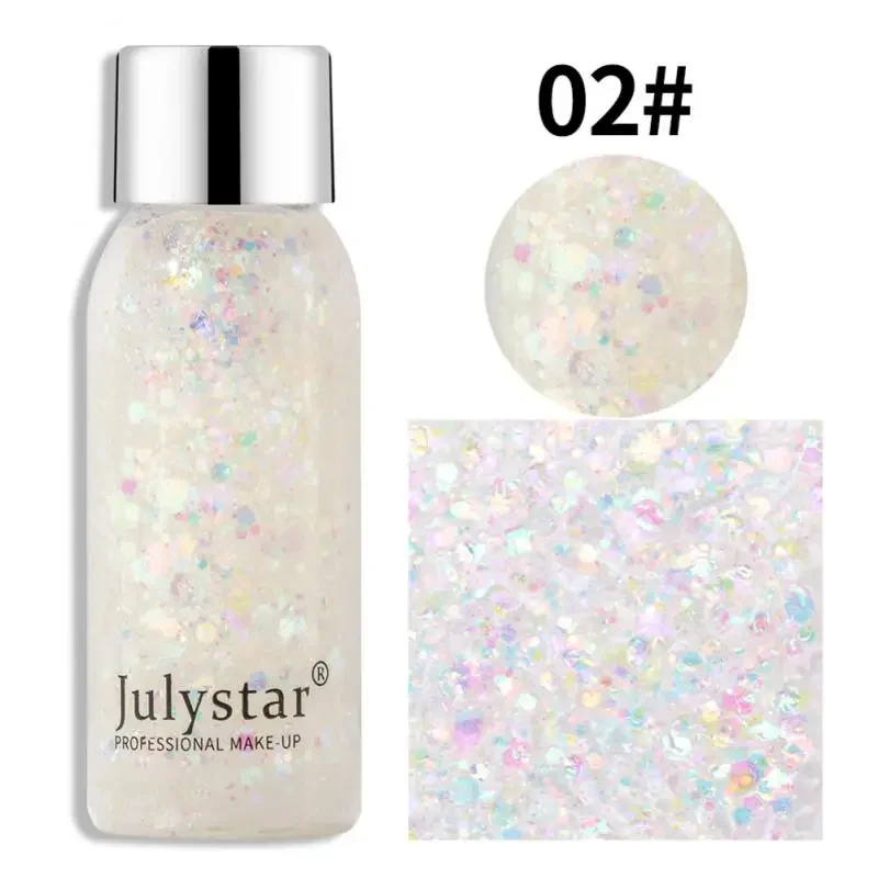 Heallor Julystar-Gel Pailmétrage Visage, Sirène, Paillettes, Chunky, Barre Pailletée, Maquillage, Fard À Paupières Cheveux, Corps, ixFestiva