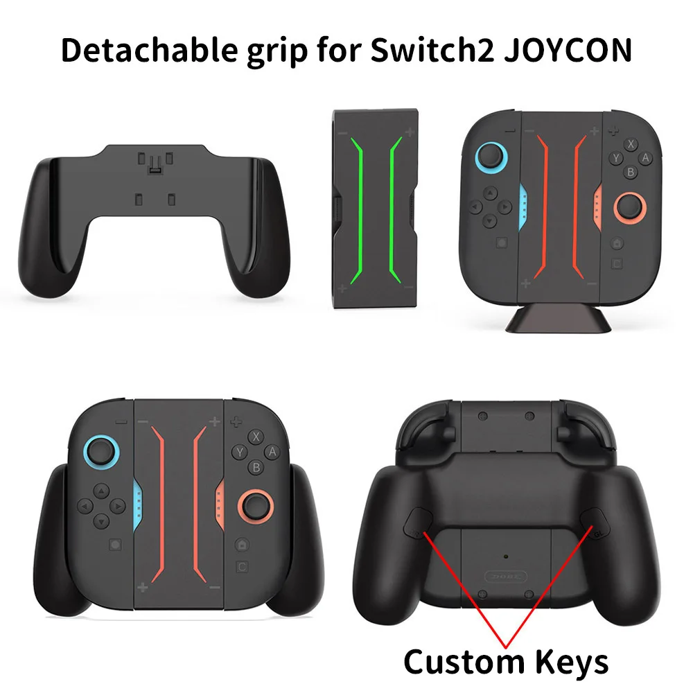 

Зарядная ручка для Nintendo Switch 2 Joy-Con, съемная, с кнопками на задней панели, магнитная, аксессуар для зарядки Joy-Con.