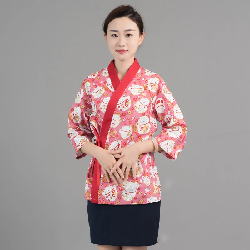 Uniforme de Chef de estilo japonés, servicio de comida, Sushi, restaurante, Bar, cocina, camarero, ropa de trabajo, chaquetas de Chef para hombres y mujeres, ropa de trabajo de Catering