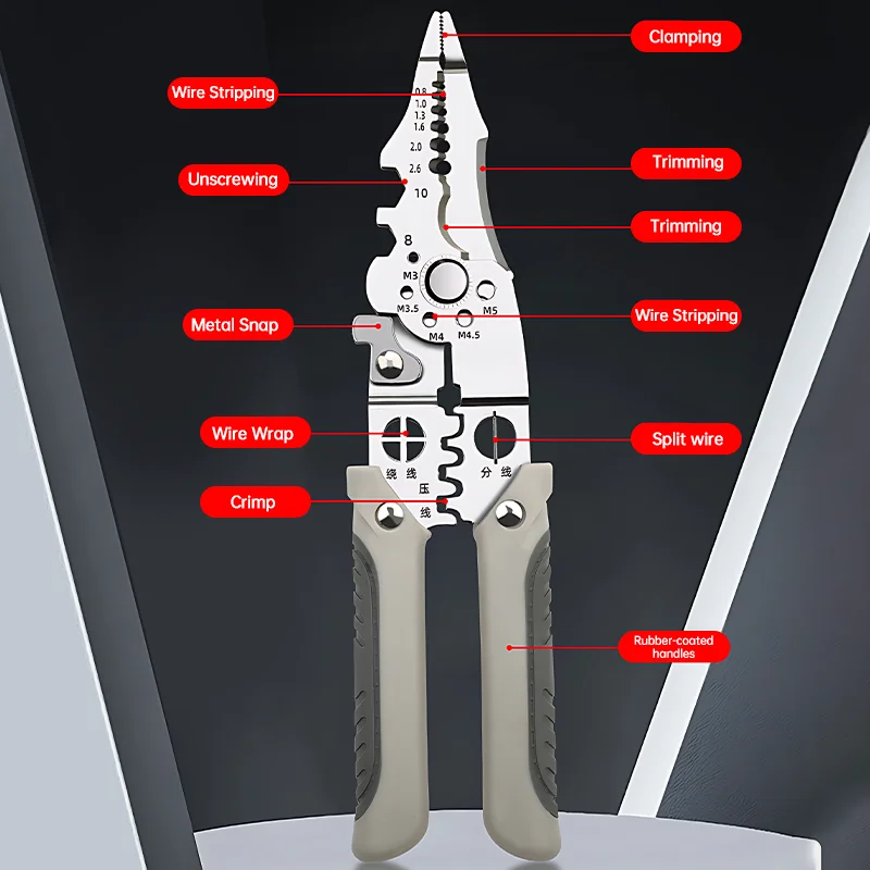 Multifunctional Wire Stripping Pliers Specialized Electrician Pliers Wire Repair Tool For Wire Splitting And Stripping 1pcs