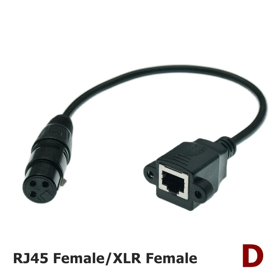 المزدوج XLR 3Pin ذكر إلى RJ45 أنثى واجهة شبكة الصوت أنثى إلى XLR 3pin أنثى أنظمة إشارة الصوت والراديو كابل قصير