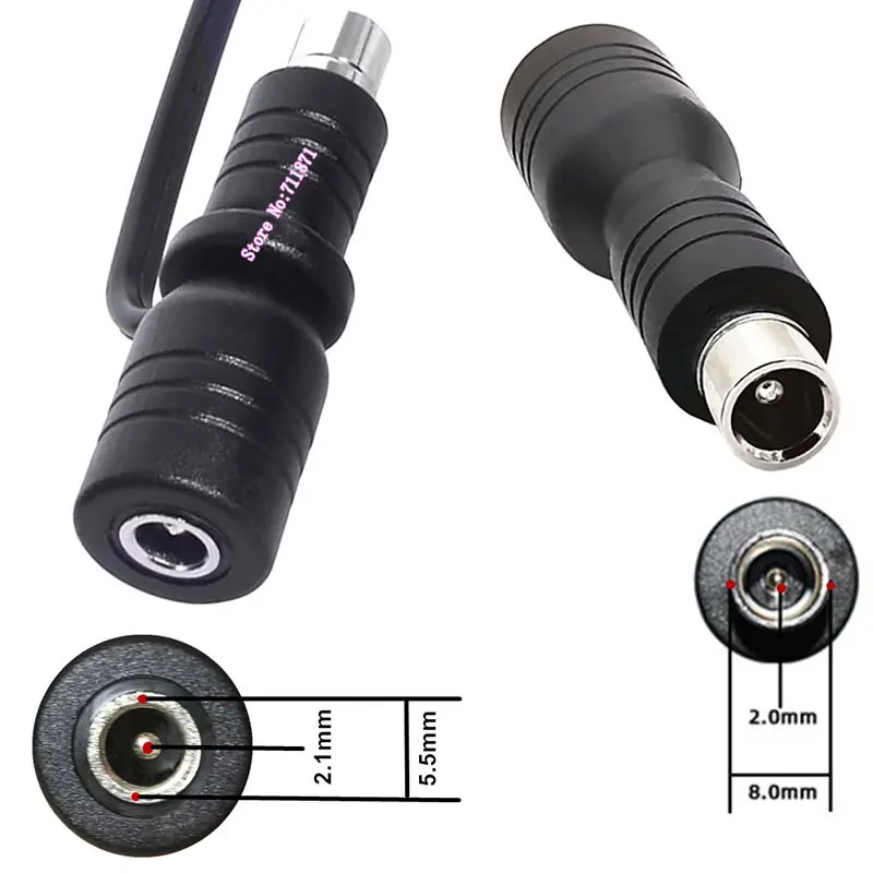 DC 5.5*2.1 암-8.0*2.0 수 어댑터 커넥터, DC 5.5X2.1 암 8.0X2.0 수 전력 컨버터 어댑터, DC 5521 F-8020 M