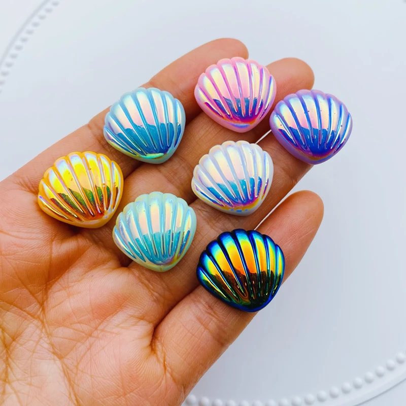 10pcs Resin New Hot Selling Small Size AB Shell for Crafts Making, Jewelry Accessory, Scrapbooking, DIY