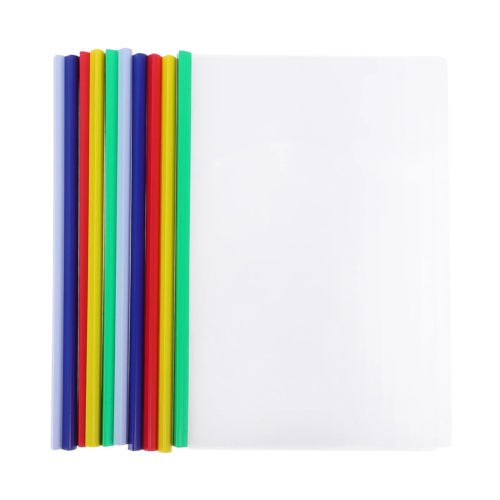 

10pcs Transparent Plastic File Folders A4 Paper Holder PP Material High Capacity Sliding Bar Non Slip School Office Documents