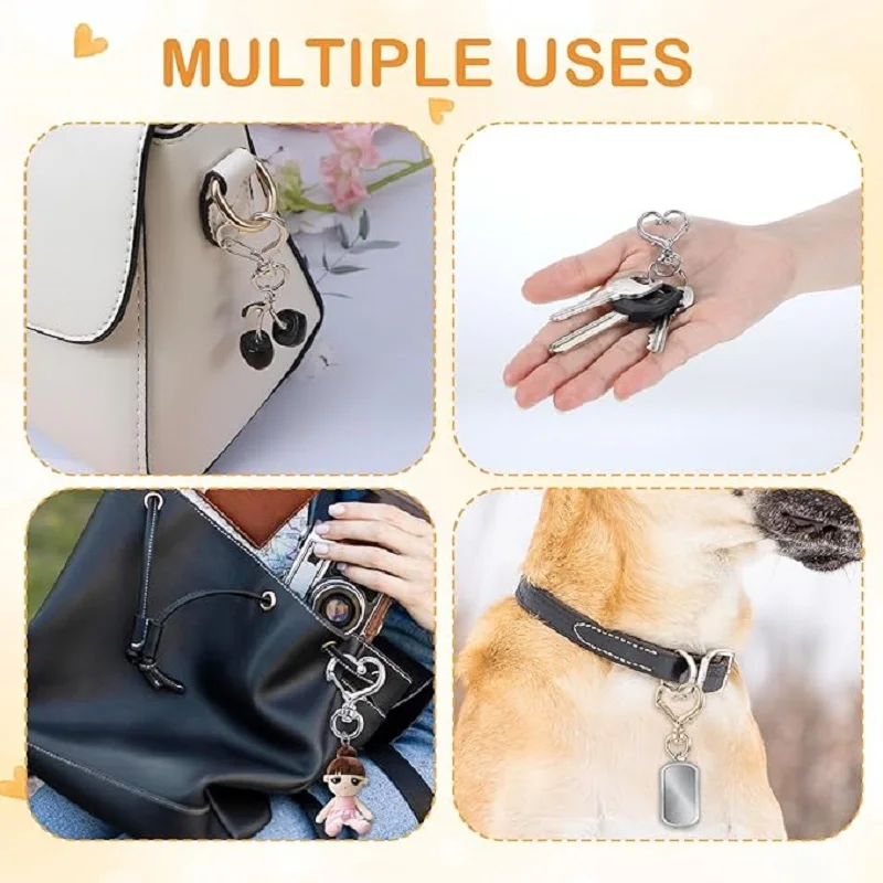 10/20/30 Pcs Heart Shaped  Spring Keychains, For Handbags DIY Bags Keychains Card Holders and DIY Craft A Perfect Gift for Day image 3