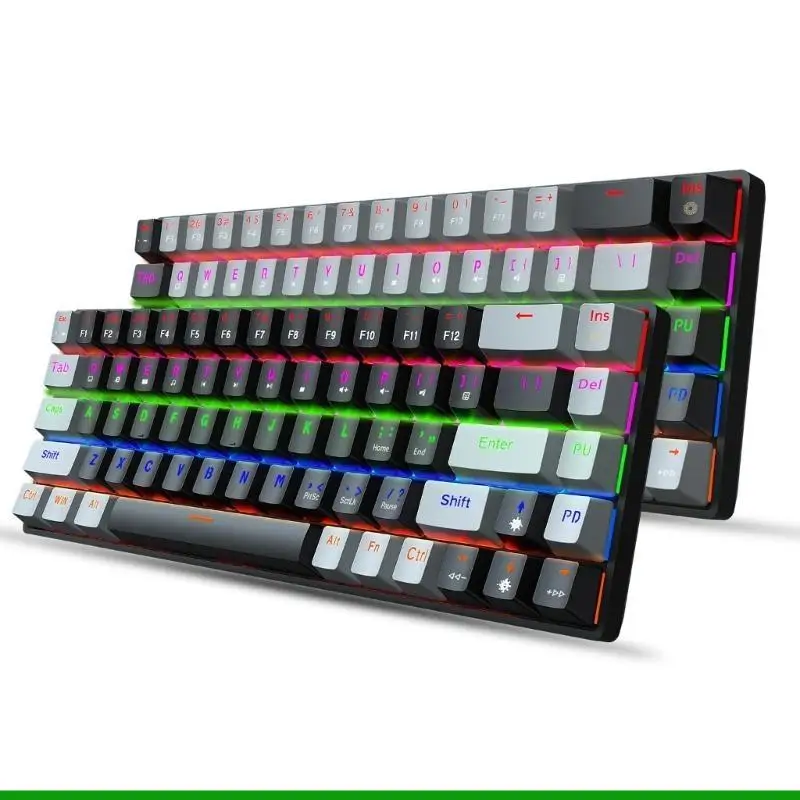 

U55C Проводная механическая клавиатура, 68 клавиш, 20 видов игровых клавиатур RGB, синий, красный переключатель