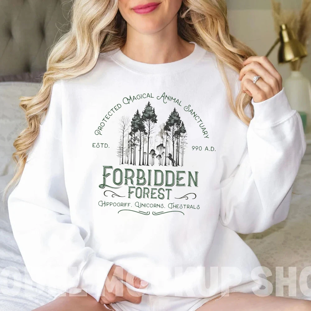 

Wizard School Movie Inspired Sweatshirt Orbidden Forest Protected Magical Animal Sanctuary Hoodies Wizard Wand Herbology Y2k Top