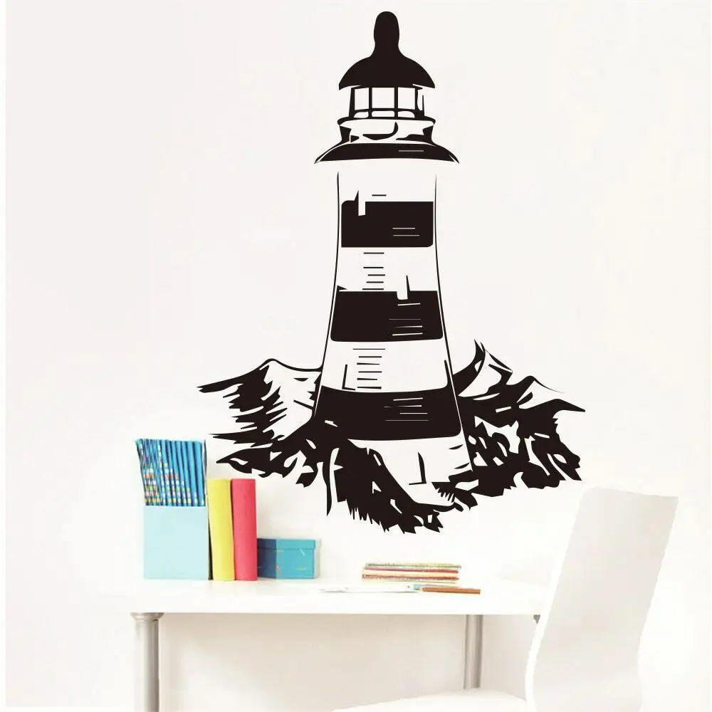 Classical Lighthouse Sea Nautical Wall Sticker for Living Room Decoration Vinyl Wall Art Decal Mural Bedroom Decor