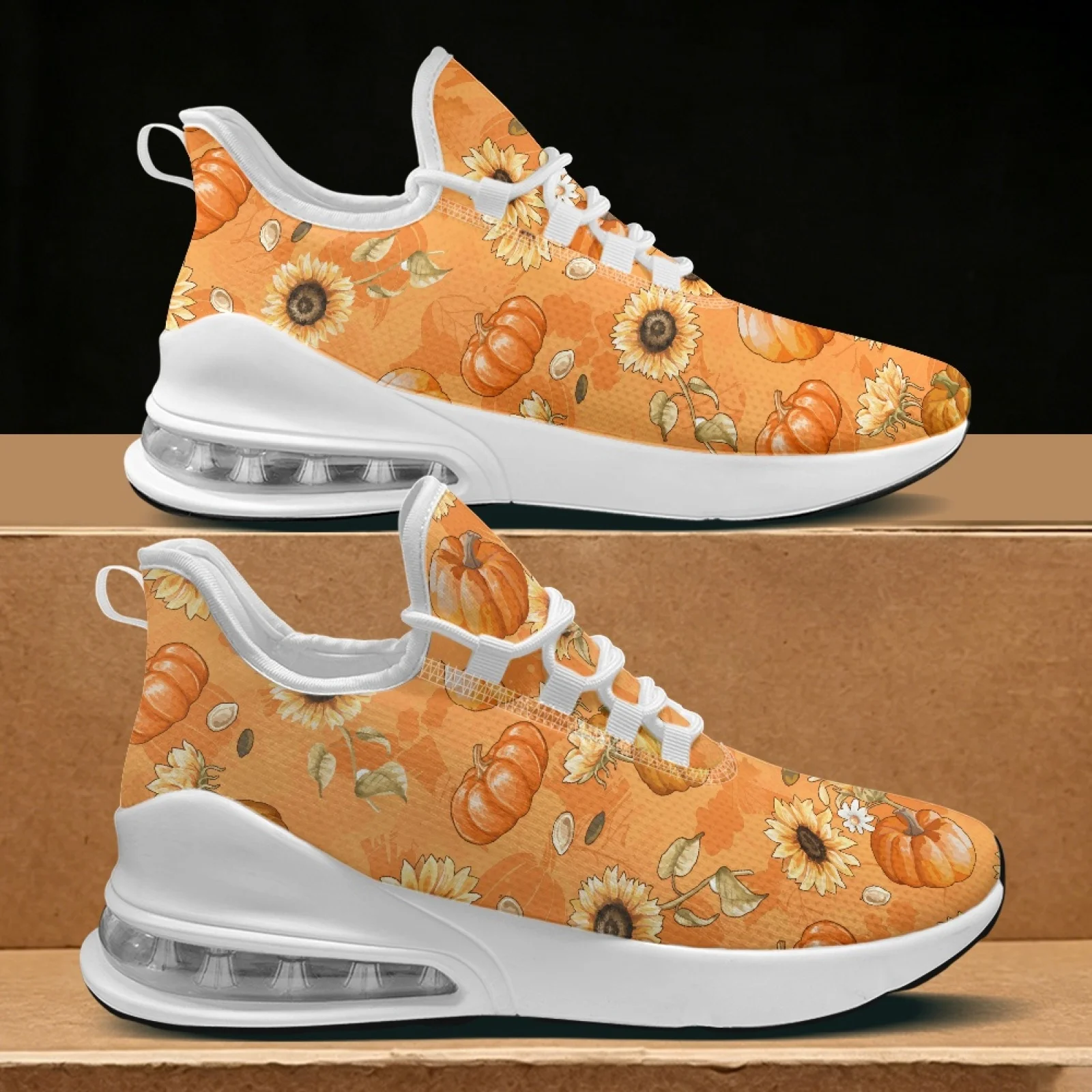 PENSTROLL Pumpkin Sunflower Women's Running Shoes Women's Sneakers for Womens, Non Slip Lightweight Nurse Shoes