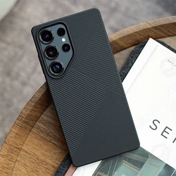 Anti-Fingerprints Simple Stylish Case For Samsung Galaxy S25 S24 S26 Ultra S25ultra Slim Hard Matte Geometric Stripe Thin Cover
